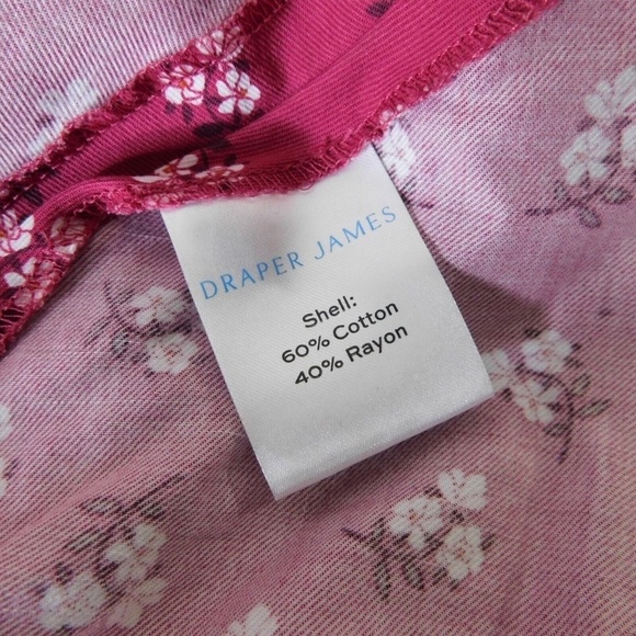 NWT!! DRAPER JAMES Wrap Flounce Dress Deep Berry Floral Flutter Pink Size 18 - Picture 14 of 16